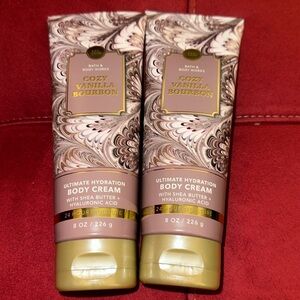 BBW 2pc Cozy Vanilla Bourbon Body Creams